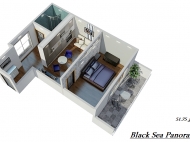 "Black Sea Panorama" - жилой комплекс гостиничного типа на берегу Черного моря в Махинджаури. Комфортабельные апартаменты в ЖК гостиничного типа на берегу Черного моря в Махинджаури, Грузия. План 9