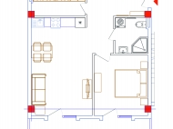 Квартира с одной спальней План 1