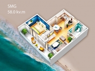 "SMG Palace" - новый жилой комплекс у моря в Махинджаури. Квартиры в новостройке у моря в Махинджаури, Грузия. План 6